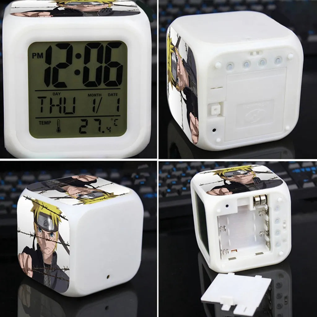  Anime LED Elektronisch Bunt Wecker Digital Tischuhr Alarm Nachtlicht Wecker