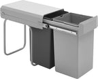  Wesco Einbau-Abfallsammler Double Boy - 30 Liter (2x15 Liter), Silber/anthrazit, Ab 30er Schrankbreite