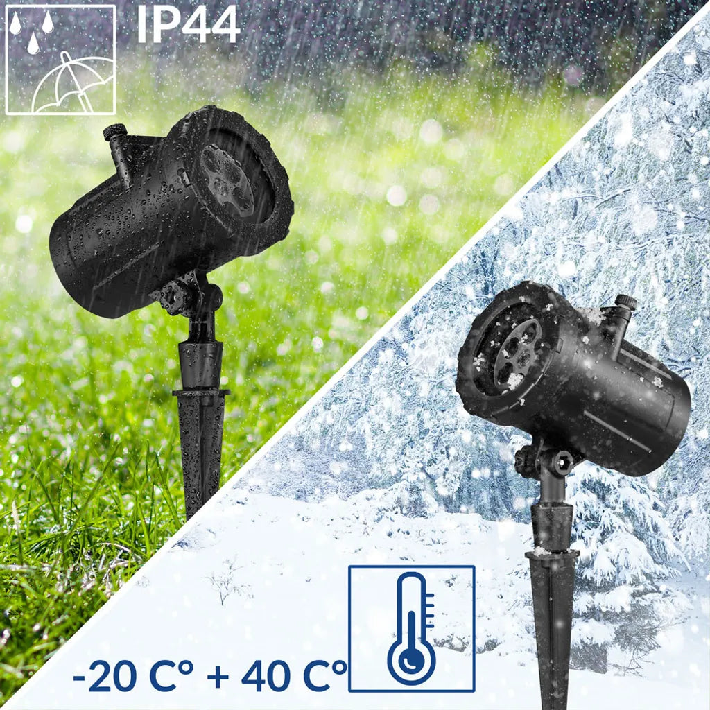  Monzana LED Projektor Weihnachten Aussen Innen 72 Motive Bunt IP44 Beleuchtung Outdoor Indoor Schnee Halloween Party Geburtstag Projektorlampe Lampe