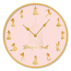  Disney Princess - Wanduhr "Strong At Heart" PM3216 (Einheitsgröße) (Hellrosa/Gold)