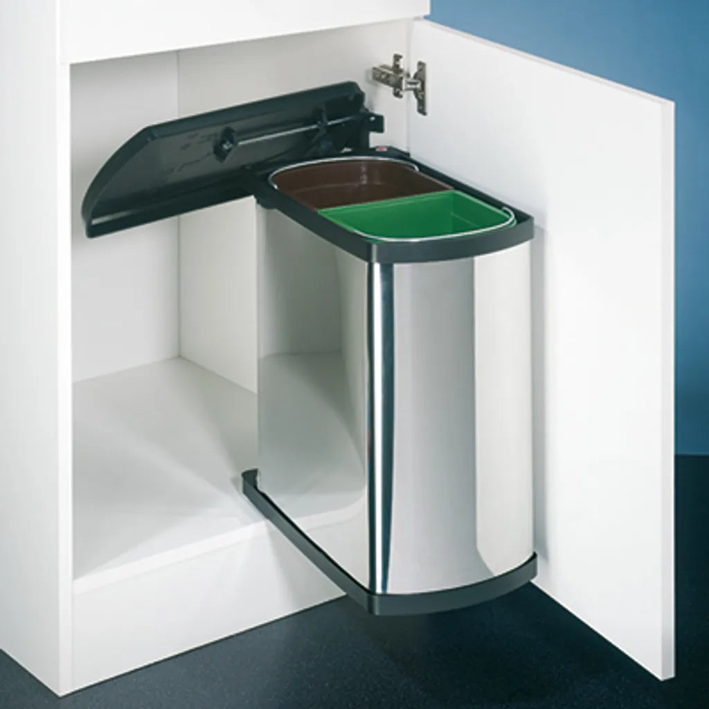  Hailo Duo 3416. Abfallsammler, Edelstahl. - Mülleimer