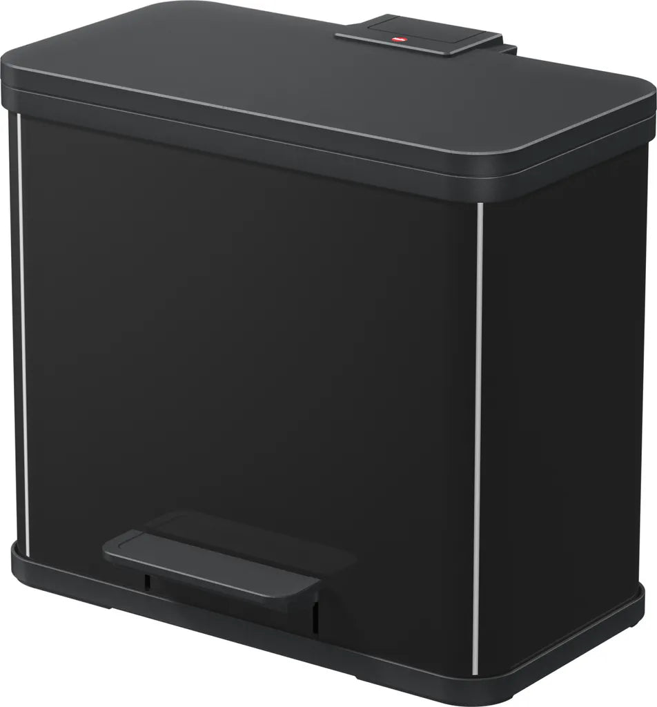  Tret-Abfalltrenner, Hailo Öko Duo Plus L, 17+9 Liter, Schwarz