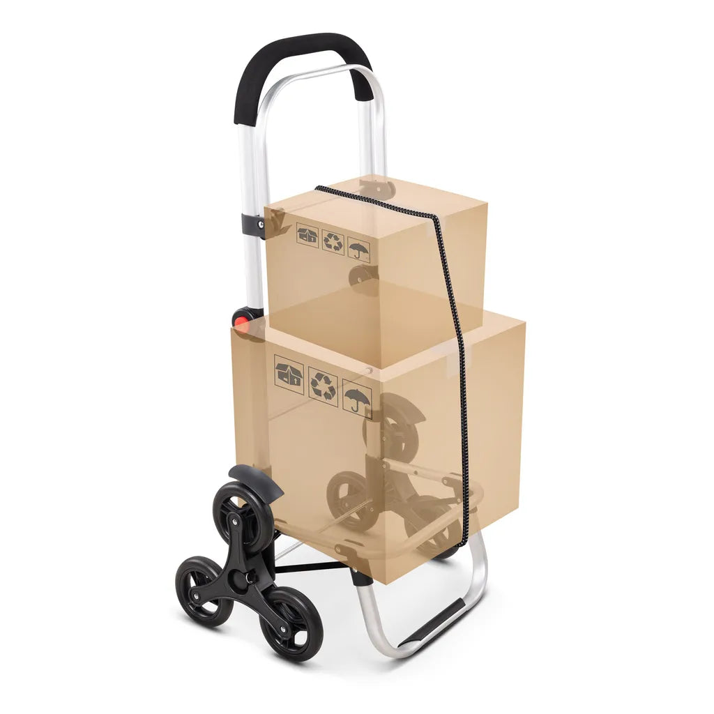  Monzana 2in1 Einkaufstrolley 30kg Klappbar Abnehmbare Tasche 6 Rollen Kühltasche Einkaufswagen Einkaufshilfe Treppensteiger , Farbe:Grau