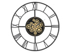  Wanduhr - D. 80 Cm - Metall - Goldfarben & Schwarz - KARIAL