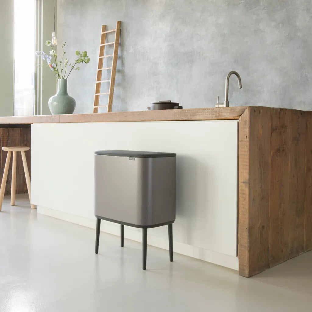  Brabantia Mülleimer Bo Touch Bin Platinum, 11 + 23 L