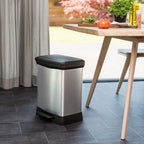  Curver Tretmülleimer Deco Rechteckig 30L Silbern