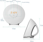  Wake Up Light Wecker - Sonnenaufgang Sonnenuntergang Analoger Tageslichtwecker Mit 2 Alarmen, 10 Helligkeiten, Schlummerfunktion, 6 Natürlichen Geräuschen, UKW-Radiowecker