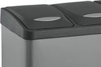  SVITA TC3X8 24L Treteimer Abfalleimer Mülleimer Mülltrennung Edelstahl Grau