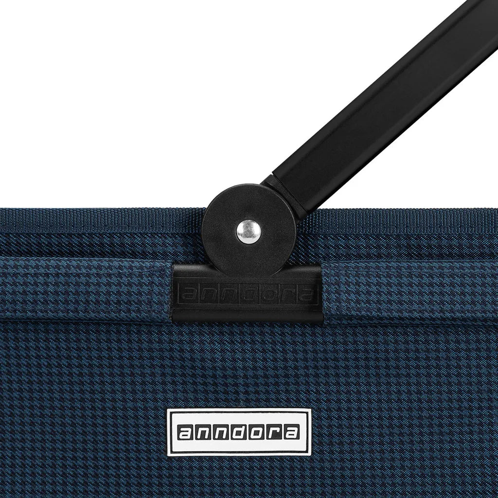 Anndora Einkaufskorb - Henkelkorb Blau Hahnentritt48 Cm Breit - Hahnentritt