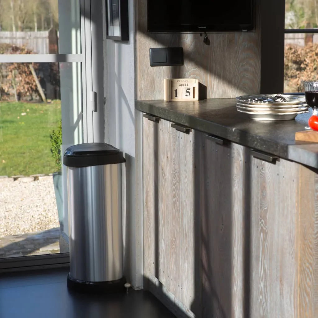  CURVER_DECOBIN Abfalleimer 40L Mit Drücker Silber Metallic_240641