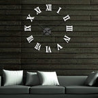  3D DIY Groß Zeiger Wanduhr Metall Für Wohnzimmer Büro Küchen Esszimmer Schlafzimmer, Durchmesser