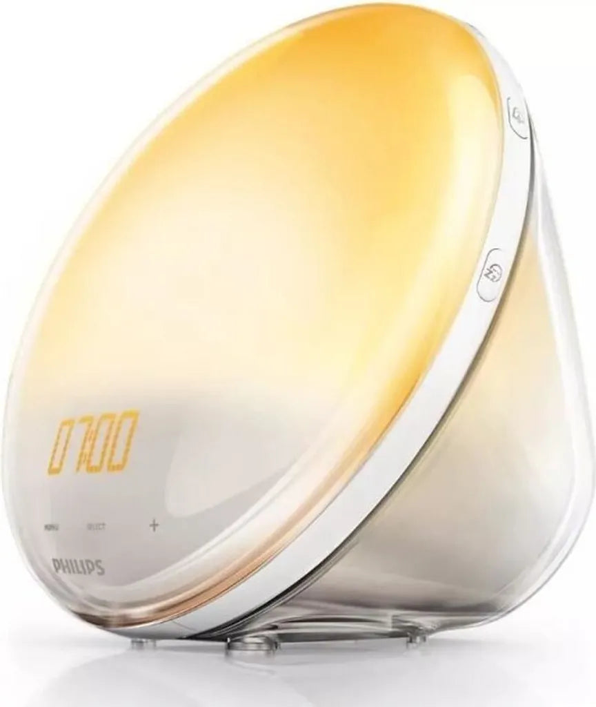  Philips HF3519/01 Wake-up Light (Sonnenaufgangfunktion, Digitales Fm Radio, Tageslichtwecker) Weiß
