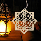  4 Stücke Holz Anhänger Ornament Ramadan Mubarak Eid Kareem Dekoration Mond Sterne Wind Licht Form Anhänger Ornament Für Ramadan Dekorationen