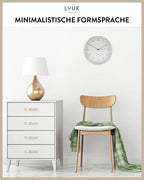  LUUK LIFESTYLE Große Quarz-Wanduhr, Leisem, Nicht Tickendem Uhrwerk, Nordisches Design, Innendekoration Für Wohnzimmer, Küche, Schlafzimmer, Farbe Weiß Und Gold