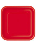 Unique Party Pappteller Quadratisch 14 Stück Rot 23cm