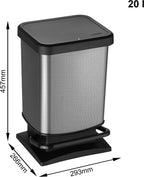 ROTHO Treteimer 20 L PASO, Farbe:Carbon Metallic