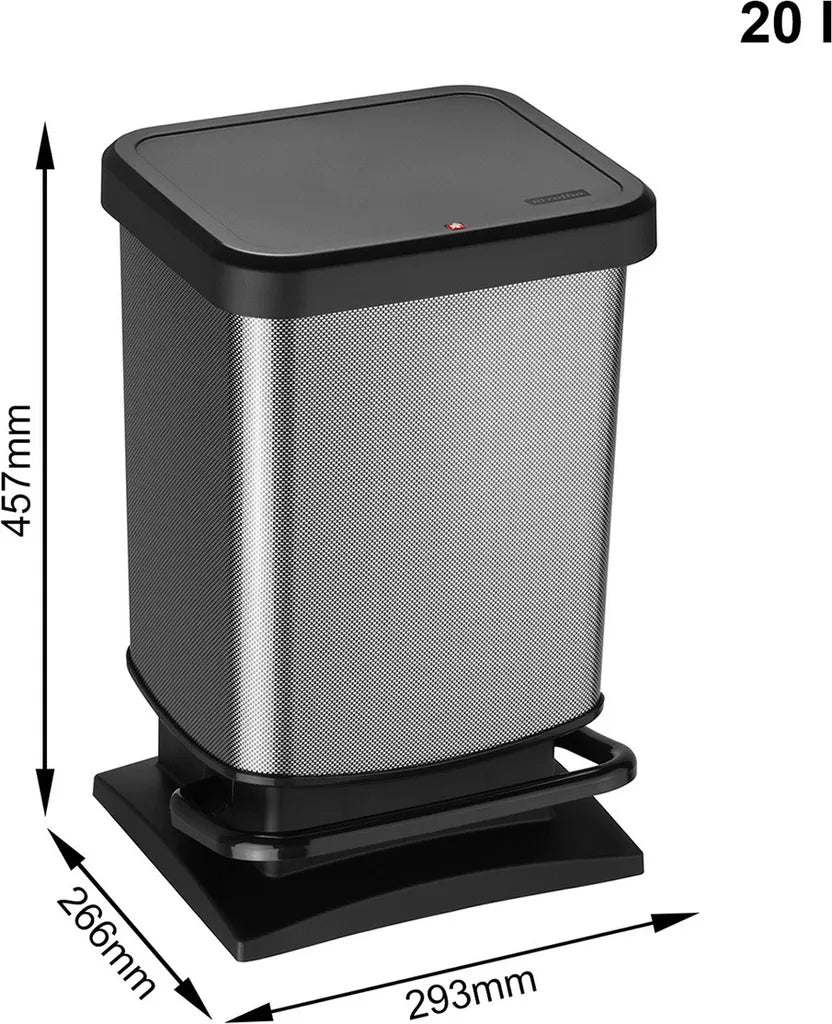 ROTHO Treteimer 20 L PASO, Farbe:Carbon Metallic