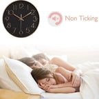  Wanduhr,30 Cm Silent Geräuschlos Wanduhr Quarz Batteriebetrieben Mit ABS-Rahmen HD-Glasabdeckung Für Kinder/Wohnzimmer/Schlafzimmer/Küche/Büro/Dekoration