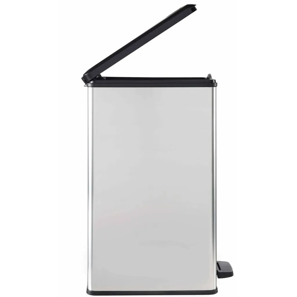  CURVER_DECO SLIM BIN Abfalleimer 40L Mit Fußpedal Silber Metallic_240640