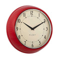  LS-LebenStil Nostalgische Metall Wanduhr Rot 23cm Vintage Küchenuhr Bürouhr Retro Look