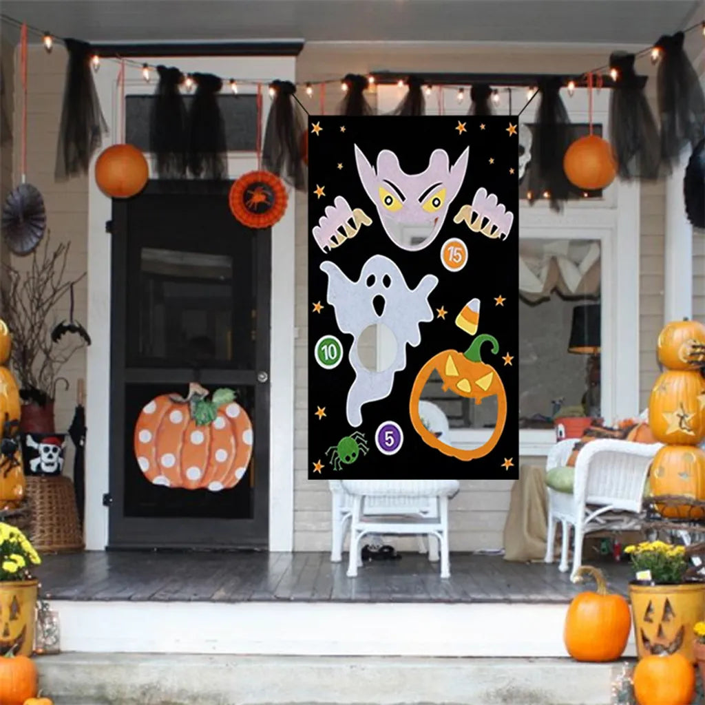 Lustiges Spiel Bohnenspielzeug Spiel Halloween Sitzsäcke Werfen Wurfsack Für Erwachsene Kinder Outdoor Halloween Party Karneval Spiele Spielzeug Mit 3 Sitzsäcken, D.