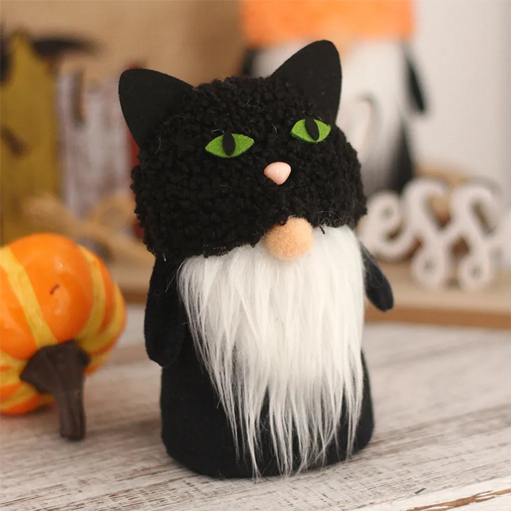 Halloween-Zwerge Herbst-Zwerge-Dekorationen, Handgefertigte Gesichtslose Plüsch-Halloween-Zwerge Mit Spinnen-Kürbis-Ornamenten Für Halloween-Erntedankfest-Dekorationen, Party, Kinder, Geschenk,schwarz
