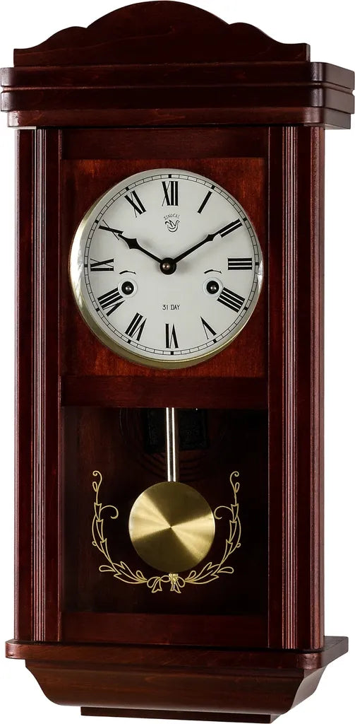  Wanduhr Pendeluhr Regulator Antik Mechanisch Mahagoni Holz Uhr Theseus