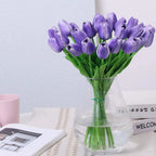  10er Künstliche Tulpe Blume Kunstblumen Gefälschte Blumen Bukett Künstlich Tulpe Lila