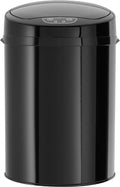  Echtwerk Edelstahl EW-BE-0249 Büro-/Bad-/Kosmetikabfalleimer 9L MIT IR SENSOR - INOX Mülleimer Papierkorb, Farbe: Schwarz