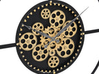  Wanduhr - D. 80 Cm - Metall - Goldfarben & Schwarz - KARIAL