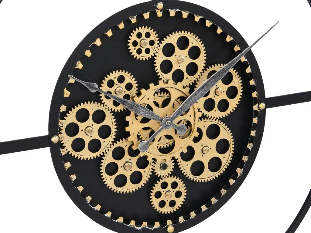  Wanduhr - D. 80 Cm - Metall - Goldfarben & Schwarz - KARIAL