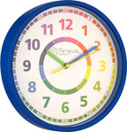  Miraval Kinderwanduhr Lernzifferblatt 220 Mm Geräuschlos Lautlos Kein Ticken Kunststoff Kinderuhr Kinderzimmer Blau - 4-MV1002-1 Ostergeschenk