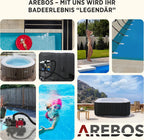  AREBOS Solardusche 40 Liter, Inklusive Abdeckhaube, Mit Integriertem Thermometer, Mit Fußdusche, Mit Gartenschlauch-Anschluss, Silber-Schwarz