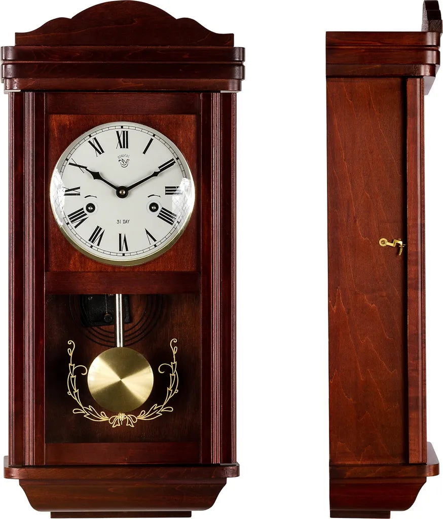  Wanduhr Pendeluhr Regulator Antik Mechanisch Mahagoni Holz Uhr Theseus