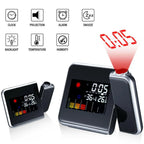  LCD Wecker Funkuhr LED Funkwecker Snooze Alarm Tischuhr Mit Projektion