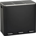  SVITA TM3X18 Treteimer 54 Liter 3x 18L Schwarz Abfalleimer Mülleimer Mülltrennung Stahl