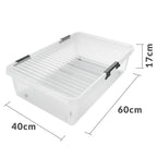  Deuba Aufbewahrungsbox Deckel Stapelbar Transparent Rollen Kunststoff BPA Frei Wohnzimmer Schlafzimmer Kinderzimmer 60L/30L, Volumen:30L