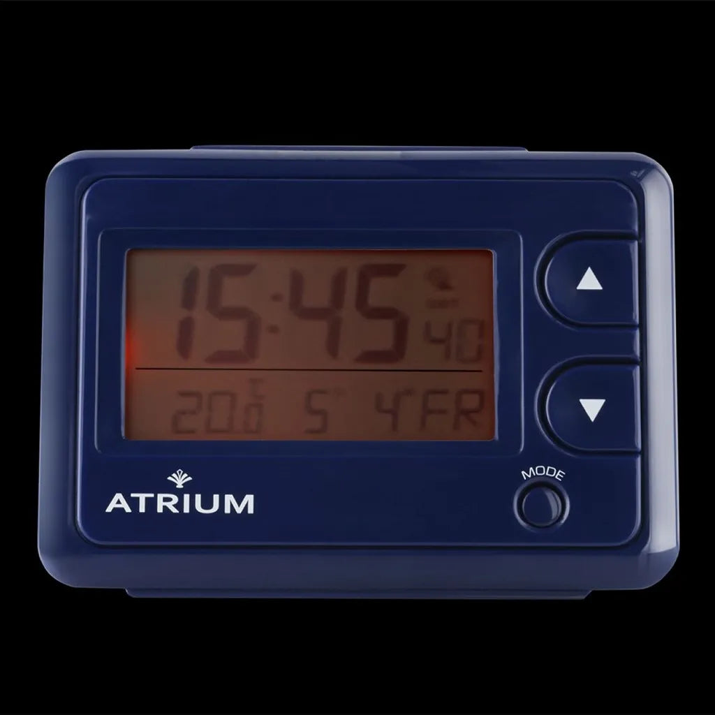  ATRIUM Wecker Digital Quarz Funkwecker A720-5 Licht Innentemperatur Blau