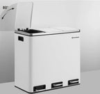  SONGMICS Mülleimer 54L Treteimer Mit 3 Fächern 3 X 18L Abfalleimer Softclose Mülltrennsystem Mit Fußpedalen Weiß LTB54WT