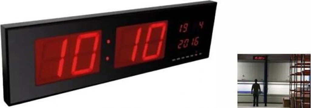  Perel LED-Wanduhr 83x23 Cm Schwarz