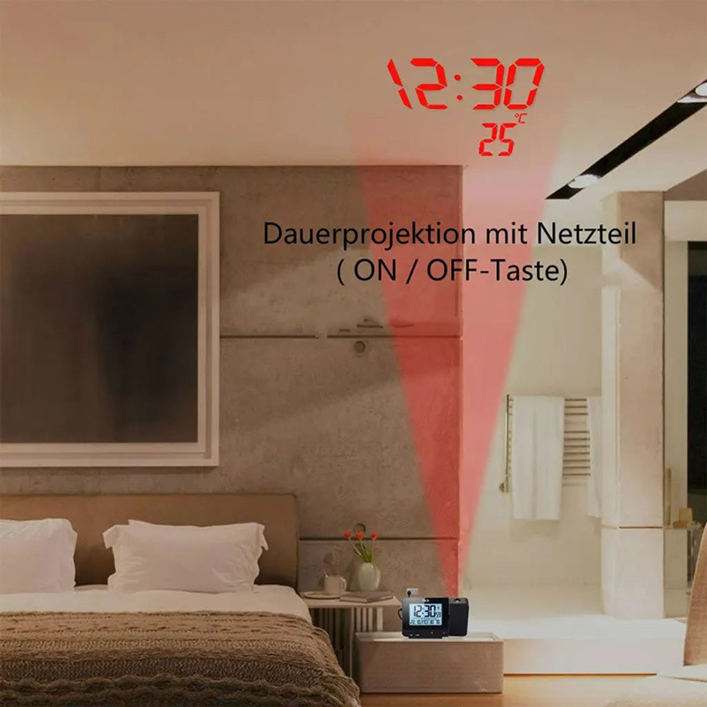  Digital Projektionswecker Mit Temperatur Und Zeit-Projektion/USB-Anschluss/Innentemperatur Und Luftfeuchtigkeit