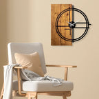  Wallity, Wooden- TNL1138, Leichte,Walnuss, Wanduhren, 56 X 3 X 58 Cm, 100% Holz (Dicke: 3 Cm) / Metall (Dicke: 1