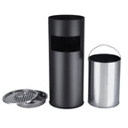  Standaschenbecher 30 L Mit Aschenbecher Schwarz 60,5 X 24,5 Cm Für Draußen Mülleimer Abfalleimer Mit Inneneimer SONGMICS LTB17C