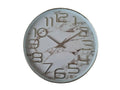  Wanduhr Uhr Marmor MARMOROPTIK Geräuscharm Weiß Grau 30cm SILBER NEU