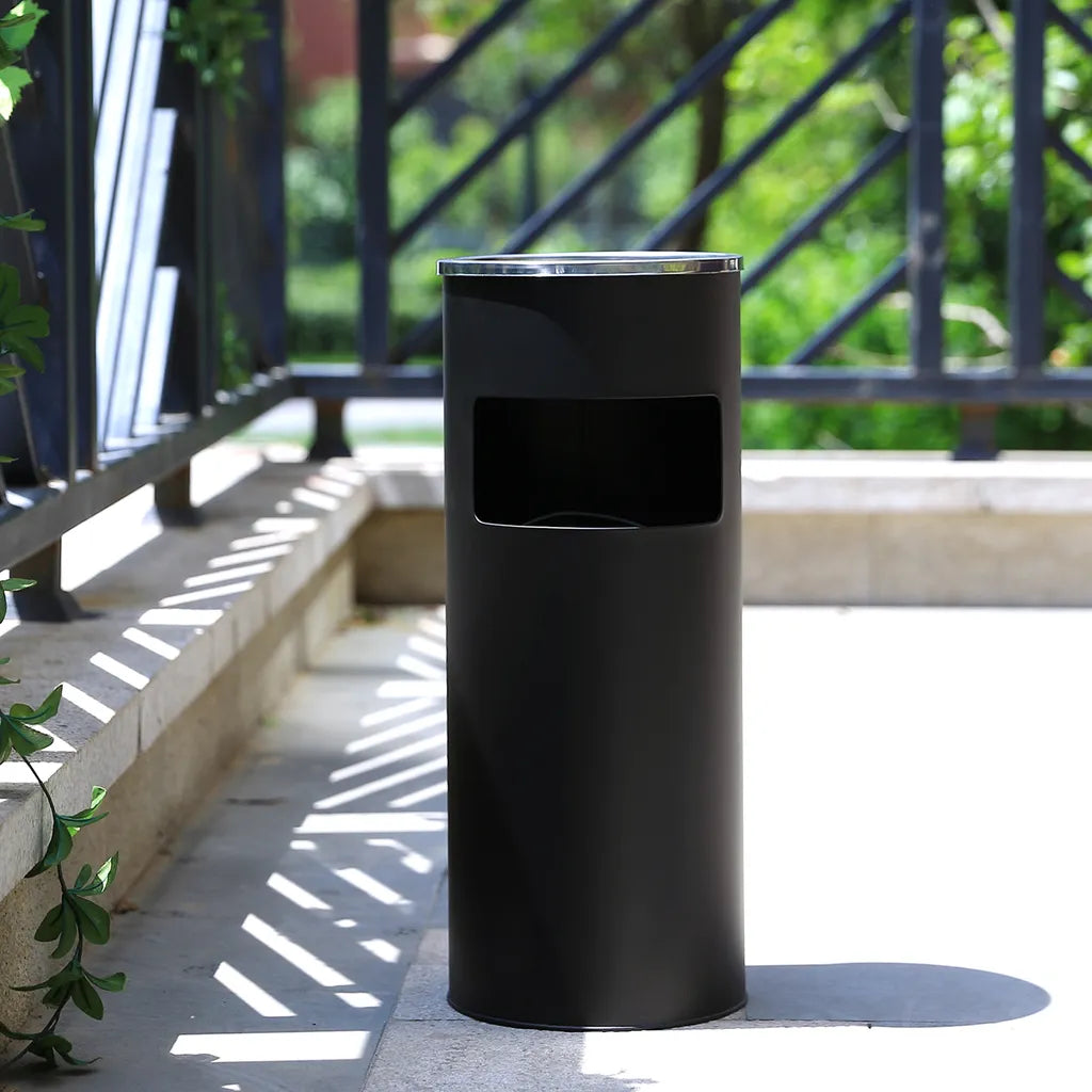 Standaschenbecher 30 L Mit Aschenbecher Schwarz 60,5 X 24,5 Cm Für Draußen Mülleimer Abfalleimer Mit Inneneimer SONGMICS LTB17C