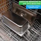  YourCasa® Komposteimer - Akazien Holz Box - Biomülleimer Küche - Spülmaschinenfest - Geruchsdicht- Herausnehmbarer Edelstahl Einsatz -Mülleimer Küche Mit Deckel Biomüll