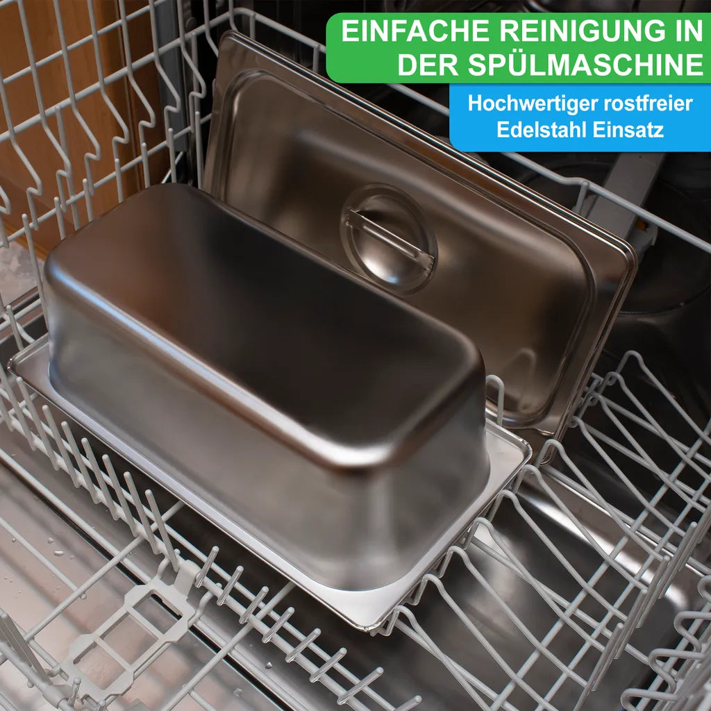  YourCasa® Komposteimer - Akazien Holz Box - Biomülleimer Küche - Spülmaschinenfest - Geruchsdicht- Herausnehmbarer Edelstahl Einsatz -Mülleimer Küche Mit Deckel Biomüll