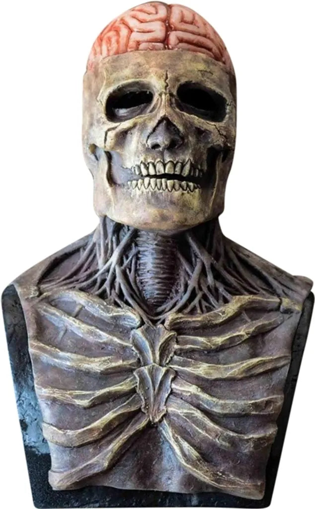  Halloween Schädelmaske Mit Zauberhut Gruselige Vollkopf Skelett Kopfbedeckung Biochemisch Realistische Latexmaske Für Erwachsene