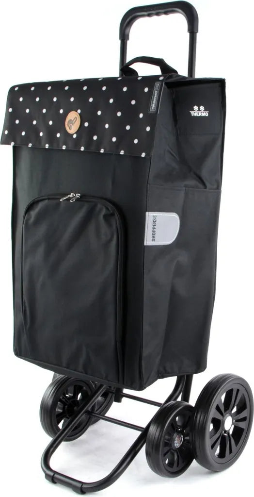  Andersen Shopper Quattro Mit 4 Rädern, Höhenverstellbar Mit Rad Ø 15 Und 20cm Und 45 Liter Tasche Malit Schwarz Mit Kühlfach
