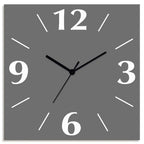  ARTland Wanduhr Auf Alu Quarzuhr - Schwarzer Zeiger Trendfarbe Grau Größe: 30x30 Cm